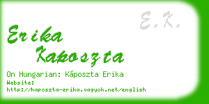 erika kaposzta business card